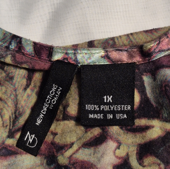 New Directions Women's Multicolor Boho Patterned Top Size 1X - Picture 3 of 14